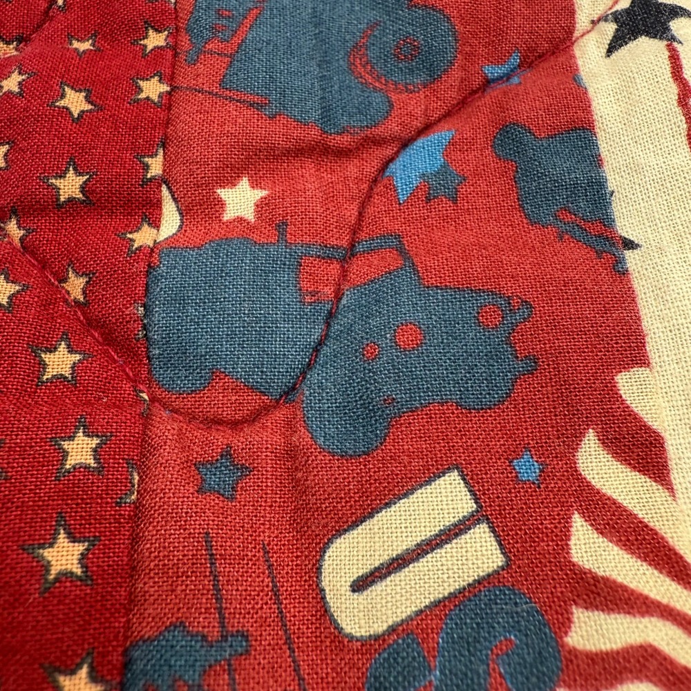 Vintage Military inspired baby quilt/lap blanket, two sided 33.5inx33.5in - Picture 5 of 11